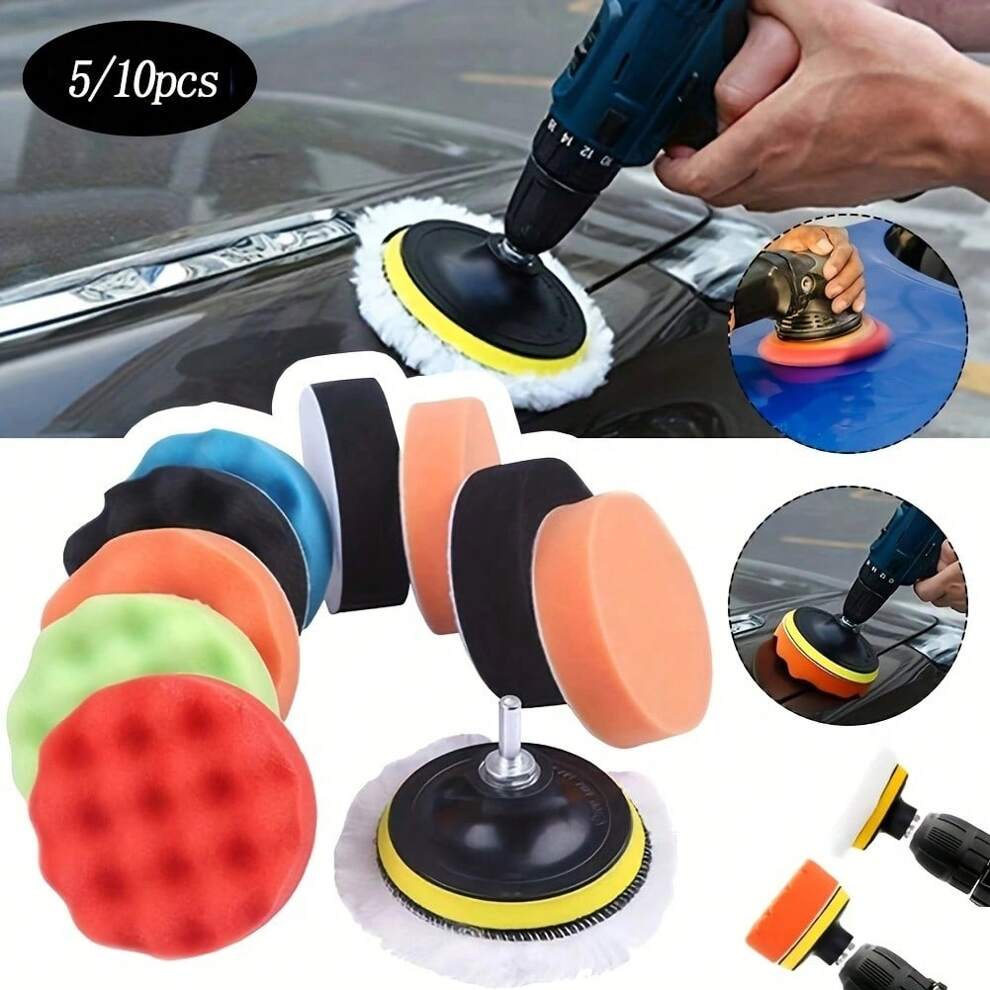 3 Inch Sponge Car Polisher Waxing Pads Buffing Kit For Boat Car Polish Buffer Drill Wheel Polishing Removes Scratches