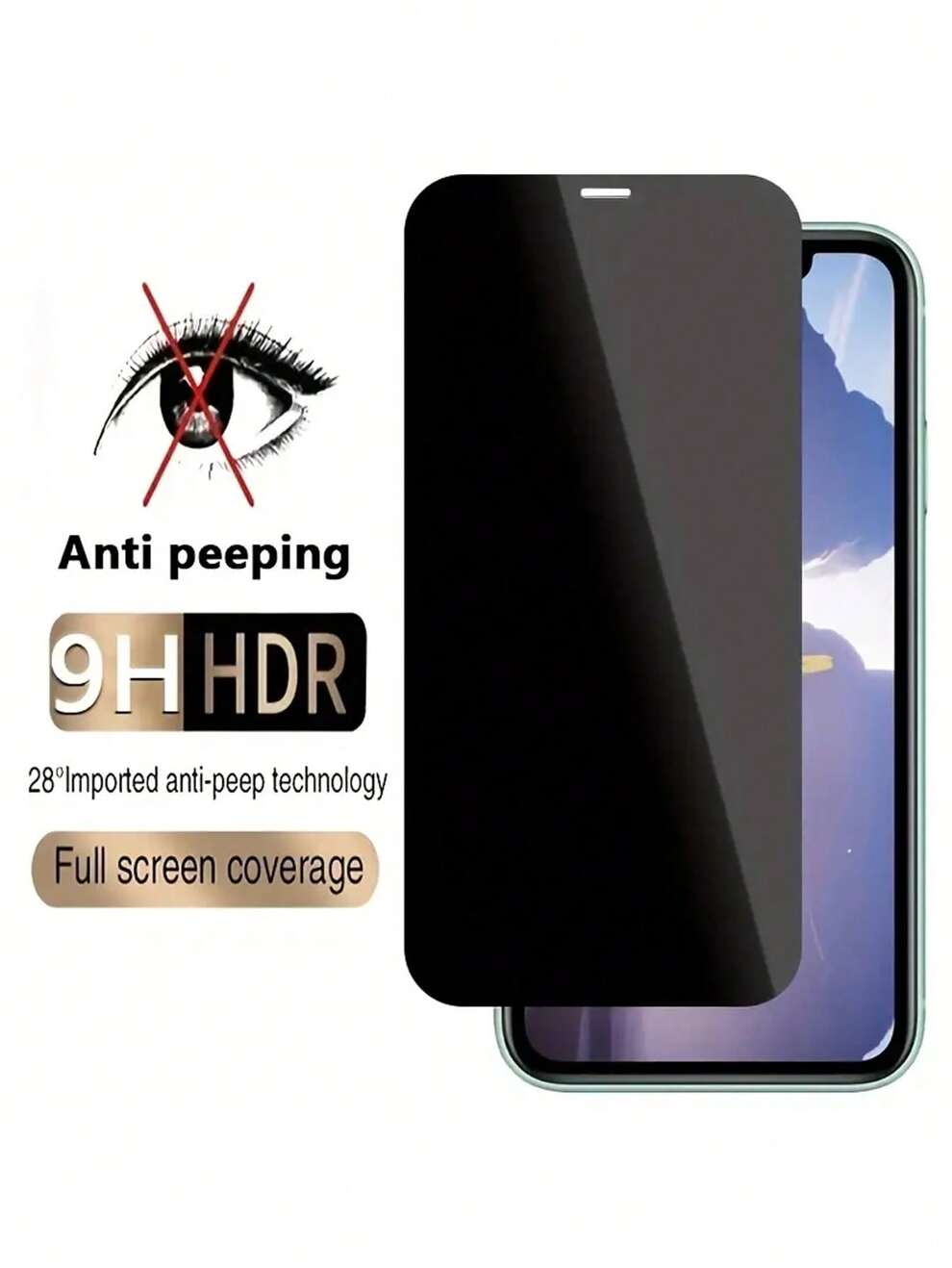 1pc Full Coverage Anti-Spy Screen Protector Compatible With IPhone 11/12/13/14 Pro Max, Privacy Glass Compatible With IPhone 7/8/14 Plus/Xs Max/Xr Glass