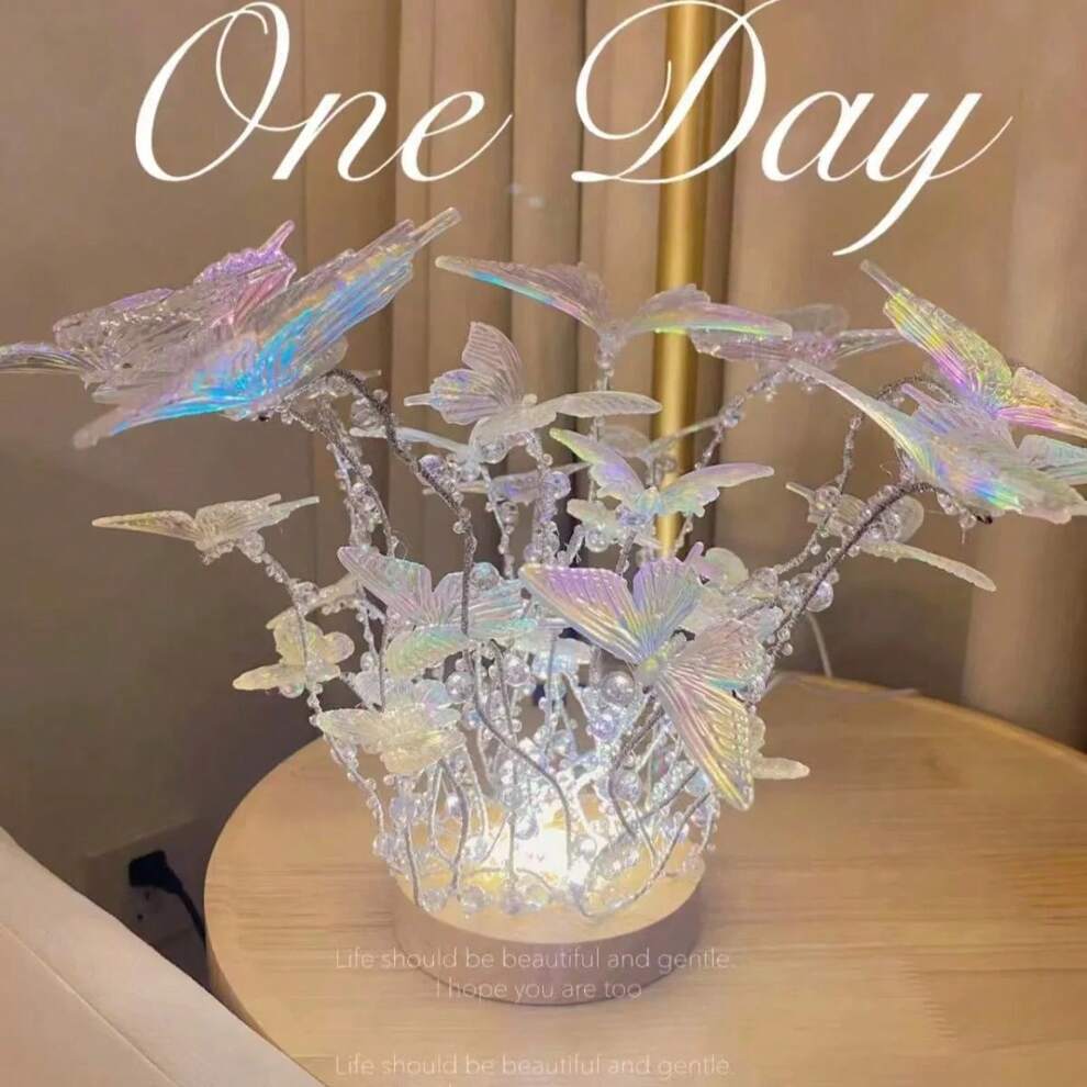 1pc Handmade LED Butterfly Night Light, DIY Table Lamp,Perfect For Any Room, Handmade Gift For Kid, Friend,Birthday, Wedding Gift(Materials, Easy To Make)