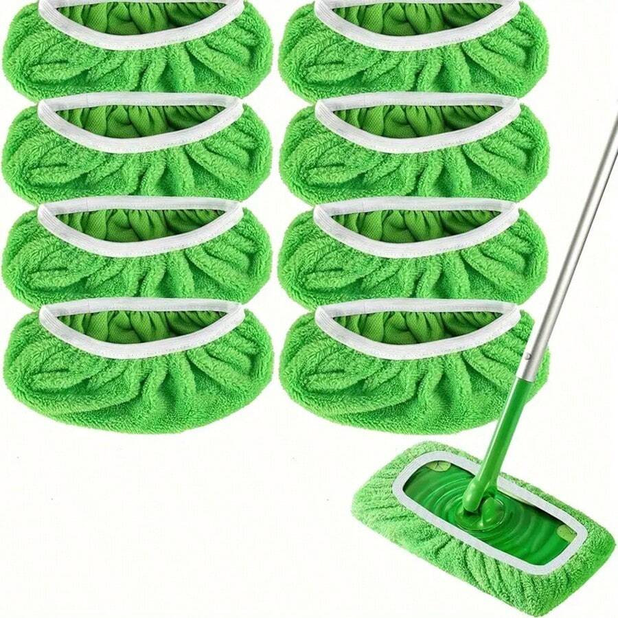 2/4/6/8pcs Microfiber Mop Pads Reusable, Washable Mop Replacement Cloth Cover, Strong Absorption, Pet Hair Removal, -Friendly Home Cleaning Supplies