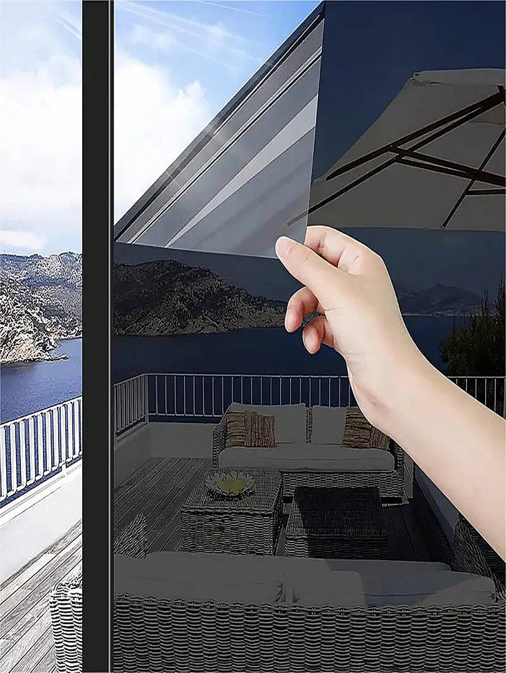 1pc Glass Sticker Heat Insulation Film For Office, Anti-Peeping And Sunshade Window Film, Anti-Ultraviolet Shading Film, Balcony Office One-Way Perspective Sticker Film