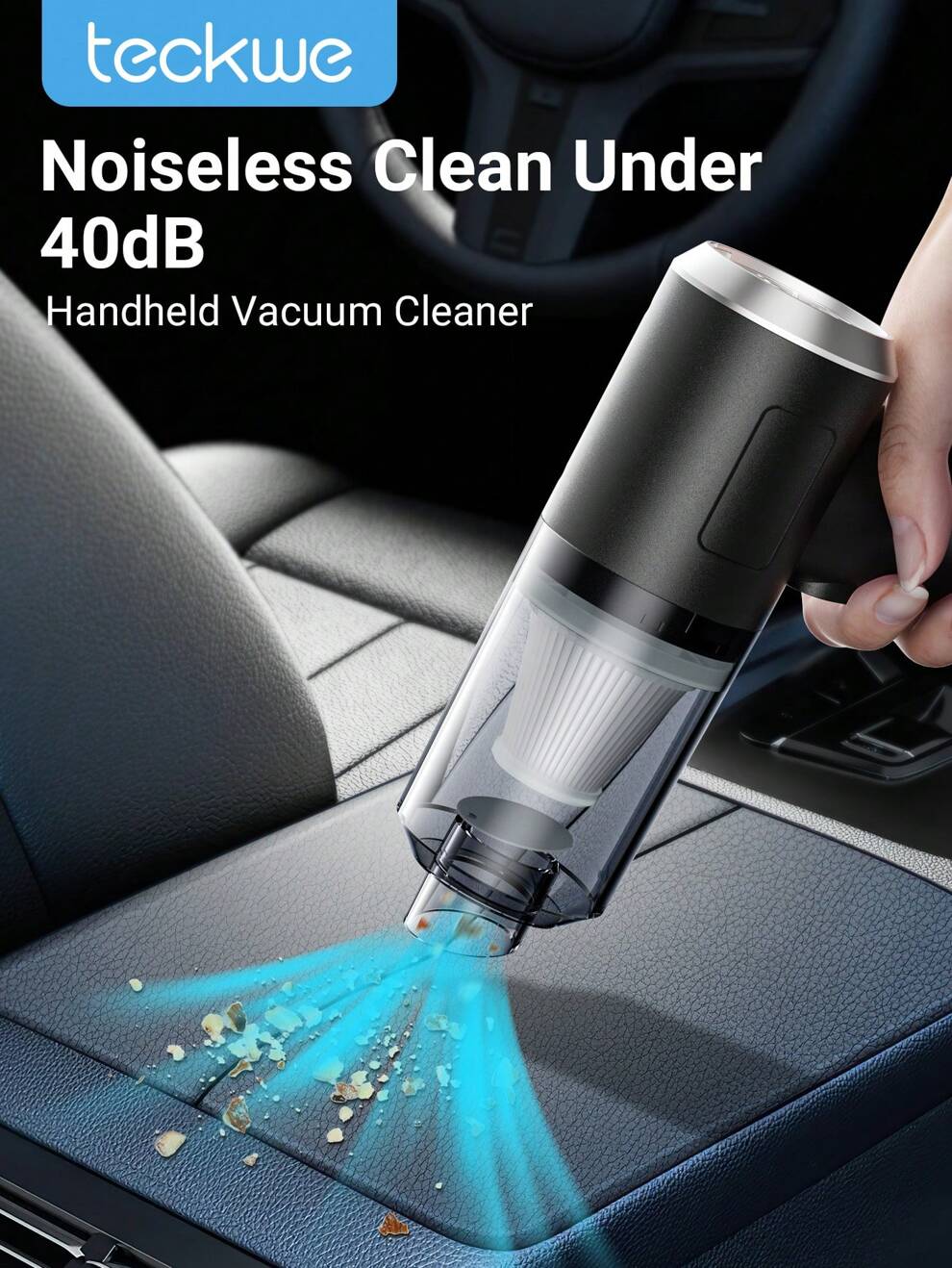 Teckwe Car Vacuum Cleaner,Wireless Handheld Household Car Vacuum Cleaner,USB Charging Car Household Vacuum Cleaner Small Car With Fully Automatic High Power Powerful Cleaning,Mini Dust Blower For Home