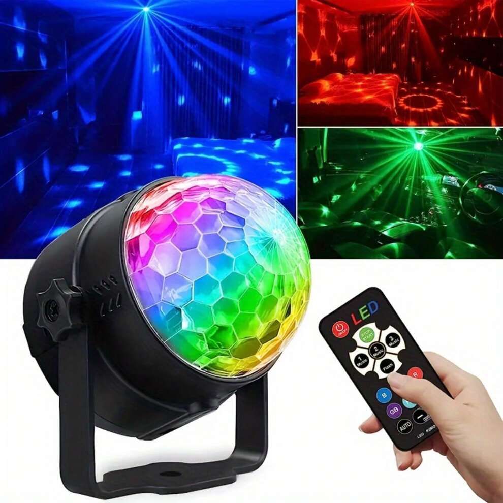 LED Crystal Little Magic Ball RGB Disco Ball Light-7 Mode Remote Control Stage Light Laser Light Is Perfect For Family Room Dance Party, Bar, KTV, Wedding, Etc!