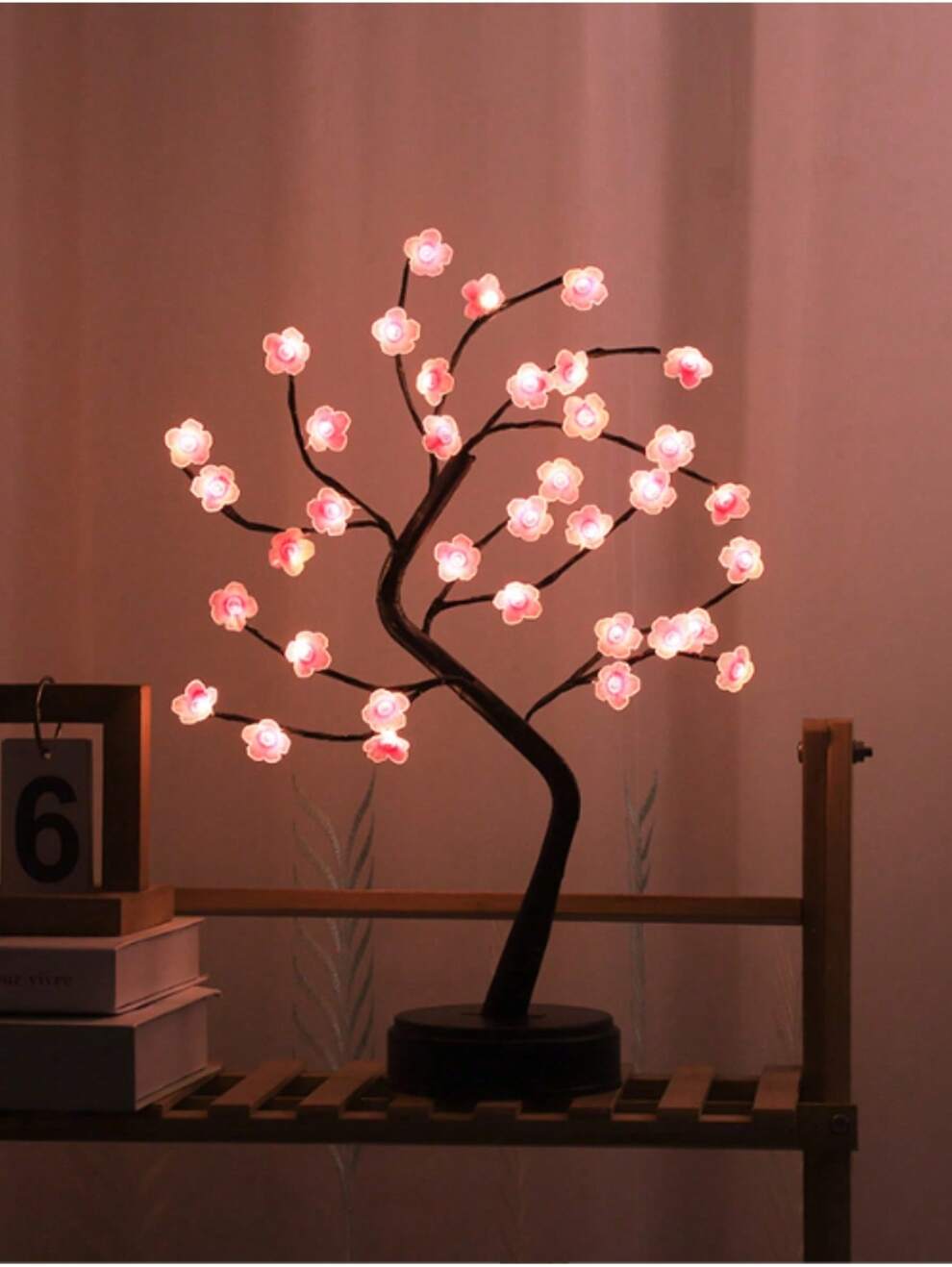 1pc 19.6-Inch Cherry Blossom Bonsai Tree Light, Decorative Light With 36 LED Lights, Powered By 3 AA Batteries And USB, With Flower Desk Lighting For Night Light/Table Lamp, Used For Modern Home Decor