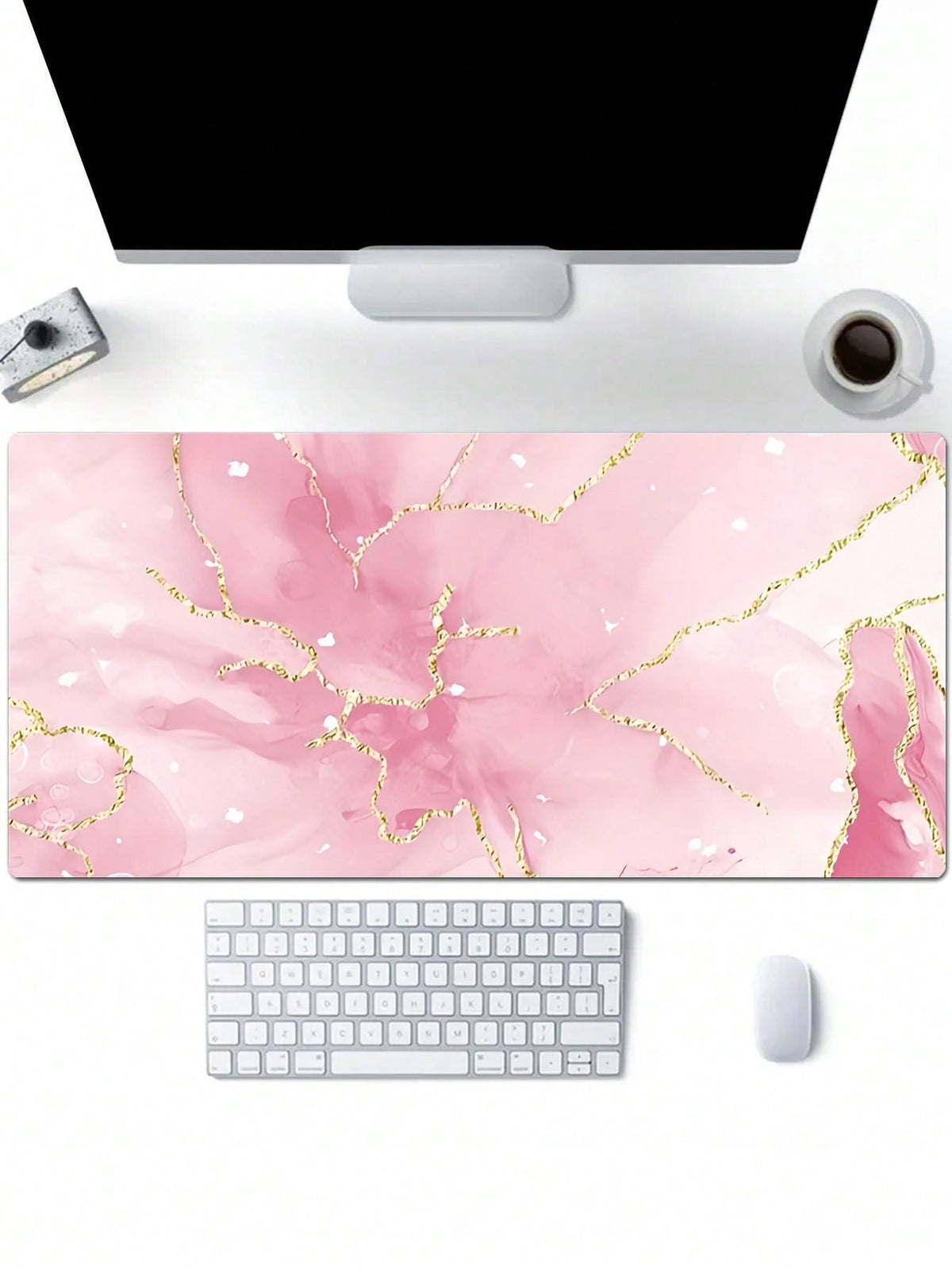 1pc Marble Pattern Anti-Slip Gaming & Working Mouse Pad, 4 Sizes Optional