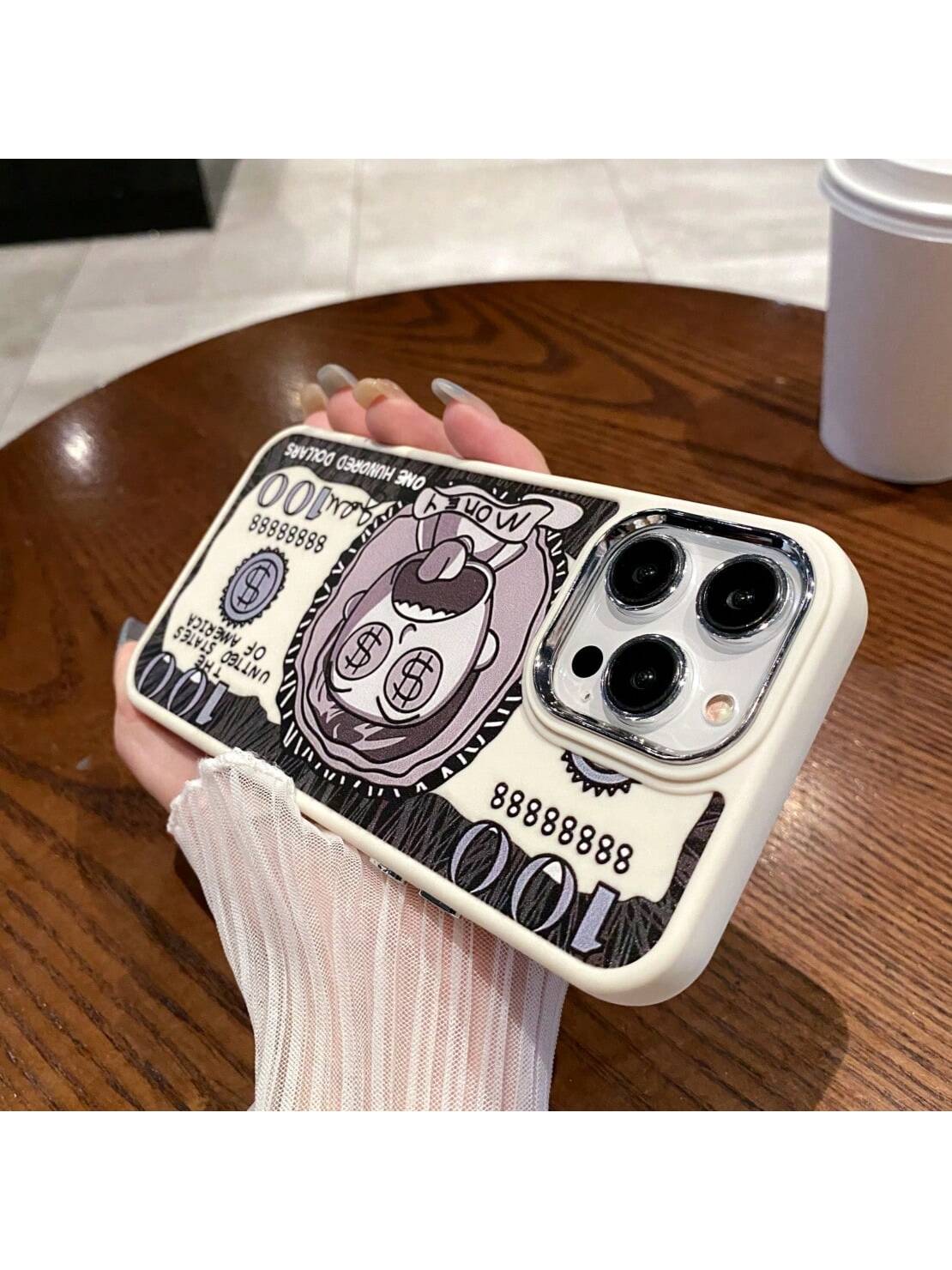 Hand-Painted Money Design Phone Case Compatible With IPhone 13, Apple 15 Pro Max, 11, 14 Pro, XR, 12, 7/8 Plus. Great Gift And Protection.