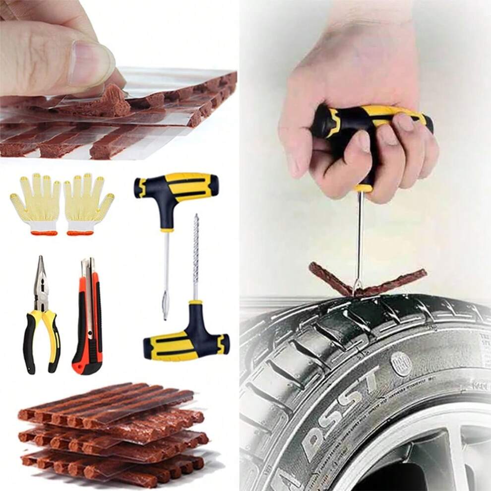 Car Tire Repair Kit Puncture Plug Tools Tyre Puncture Emergency For Tire Strips Stirring Glue Repair Tool Kit Car Accessories