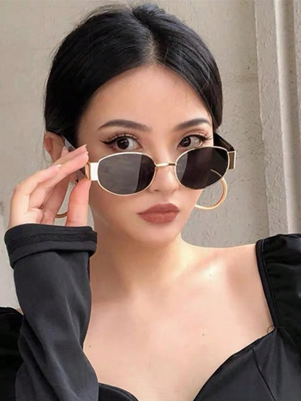 Elegant 1 Pair Of Women Or Men Round Metal Frame UV400 Sunglasses Fashionable Ellipse Glasses For Outdoor Activities Shades Beach Accessories