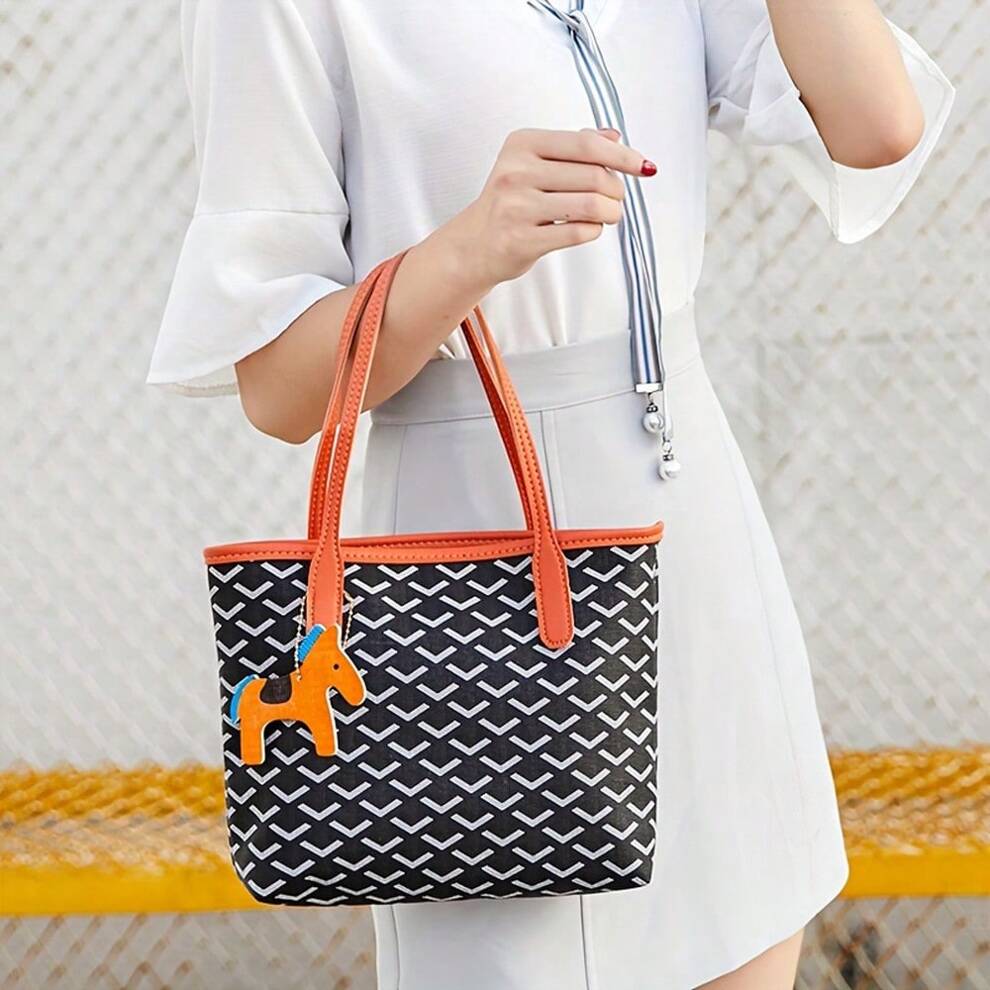 Leisure Shoulder Bag, Trendy Print Shopping Bag, Large CapacityHandbag, Gift