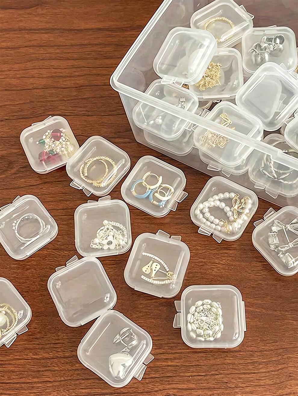 1pc/5pcs/10pcs Clear Jewelry Box, Mini Clear Jewelry Storage Box Multi-Functional Portable Organizing Box Jewelry Holder Jewelry Organizer Jewelry Storage Bag Jewelry Accessory For Rings Earrings Neck