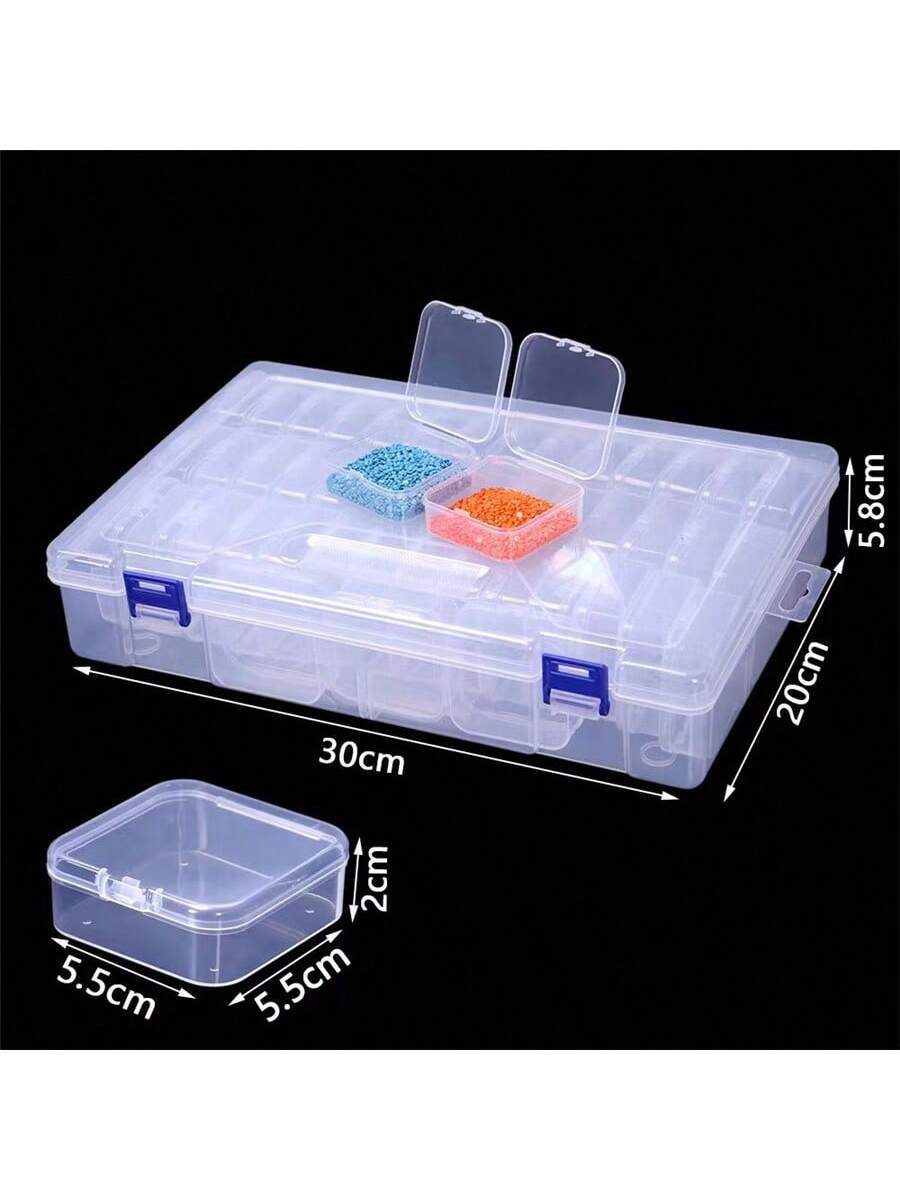 1pc High-Capacity Transparent DIY Jewelry Accessory Storage Box With 1 Large Box And 45 Individual Transparent Boxes (5.5cm Each), Suitable For Women To Store And Classify Everyday Jewelry, Nail Art,