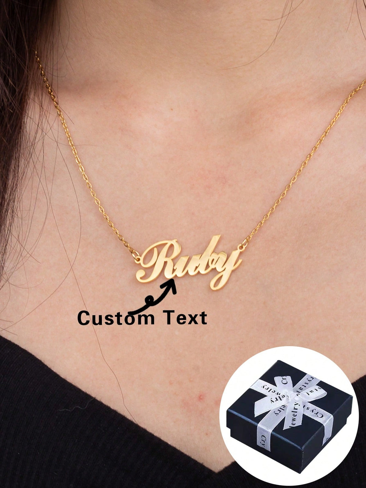 1pc Stainless Steel Custom Name Necklace For Women, Personalized Letter Necklace, Gold Color Fashion Customized Necklace, Does Not Fade, Perfect Gift For Girlfriend, Boyfriend, Mother's Day For Mom