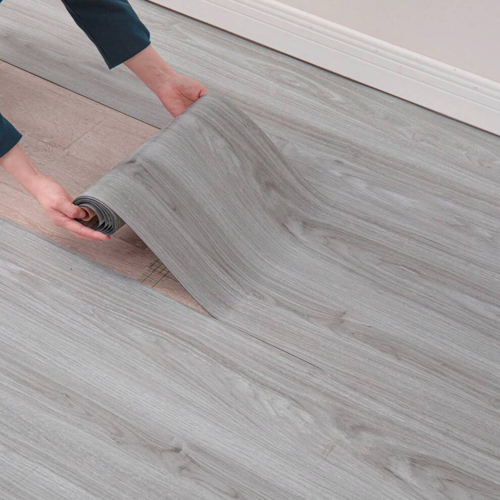 1 Roll Of Self-Adhesive PVC Wall/Floor Sticker, 40cm*300cm Wood Grain Sheet With 1.5mm Thickness, Suitable For Bedroom, Kitchen, Office Background Wall And Various Indoor Floors.