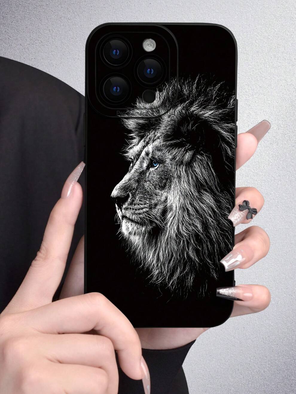 A Black Hair Lion Pattern Black Angel Eye Frosted Texture Full Protection Dustproof And Waterproof TPU Soft Shell Case Compatible With IPhone 7/8/11/12/13/14/15/X/XR/Xs/Plus/Pro/Pro Max/SE3/Mini Serie