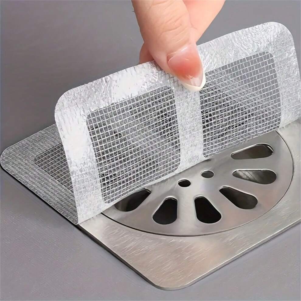 10pcs Drain Strainer Cover For Hair Stopper, Disposable Shower Drain Hair Catcher, Disposable Hair Catchers For Shower, Floor Sink Strainer Filter Mesh Stickers, Hair Stopper For Bathroom Bathtub, Bat