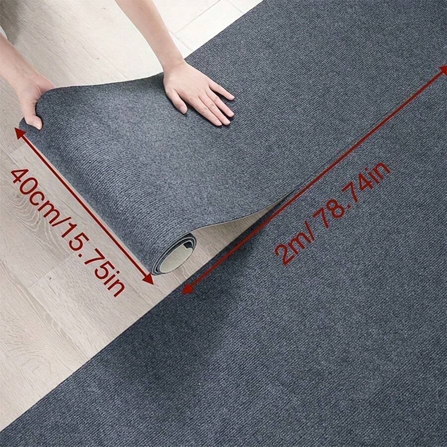 1 Roll Of Self-Adhesive Carpet, 15.75in*78.74in - Cuttable, Reusable Fashionable DIY Carpet, 100% Safe Polyester Needle Punched Non-Woven Fabric, Washable & Reusable, For Bedroom, Living Room, Stairca