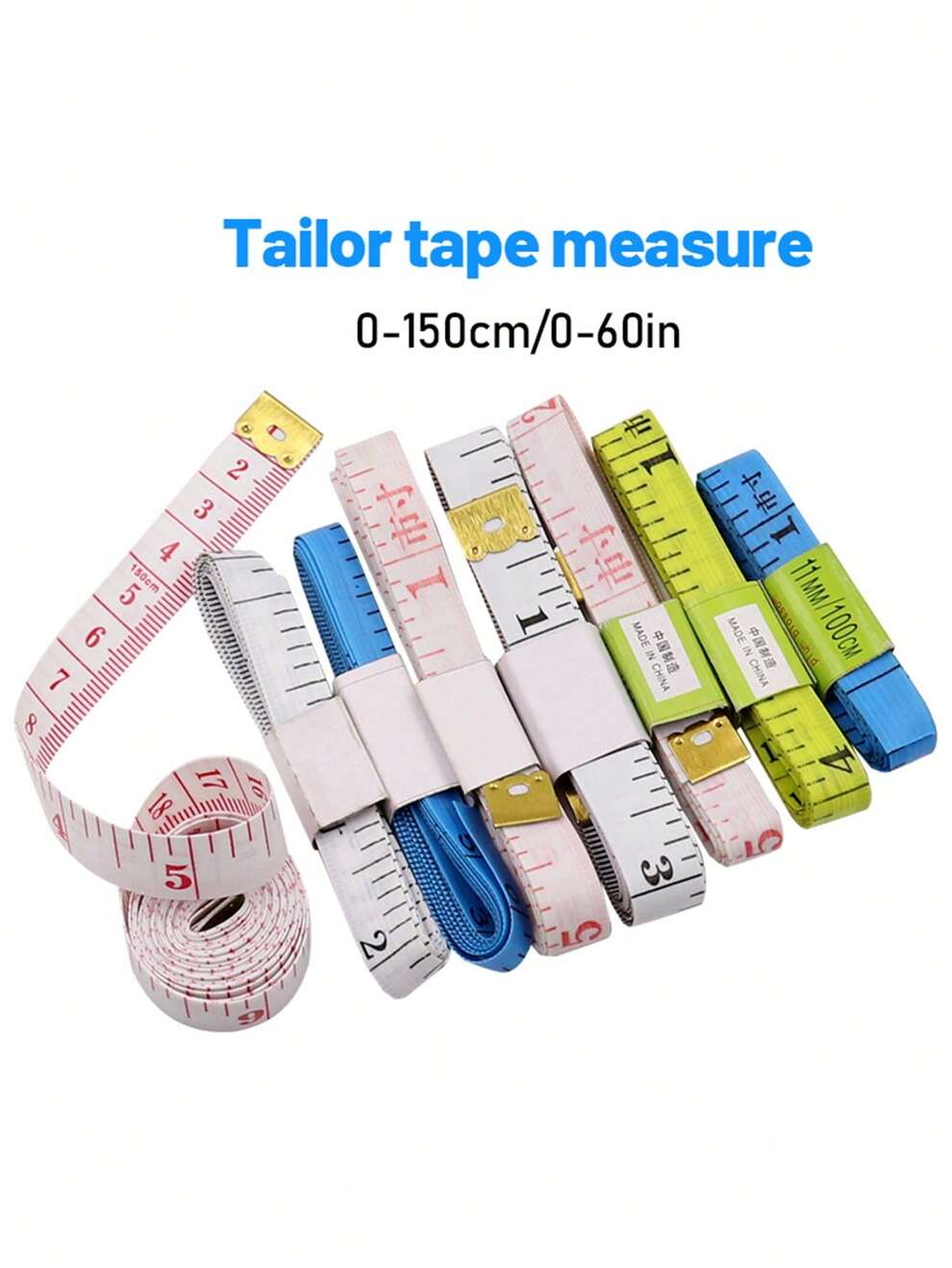 PVC Cloth Sewing Measuring Tape For Body Measuring, Double-Sided Scale, Differentiate With/Without Metal End, 1m/1.5m, With A Mini Gift Of 100mm/150mm. Note: There May Be Color Variations In The Paper