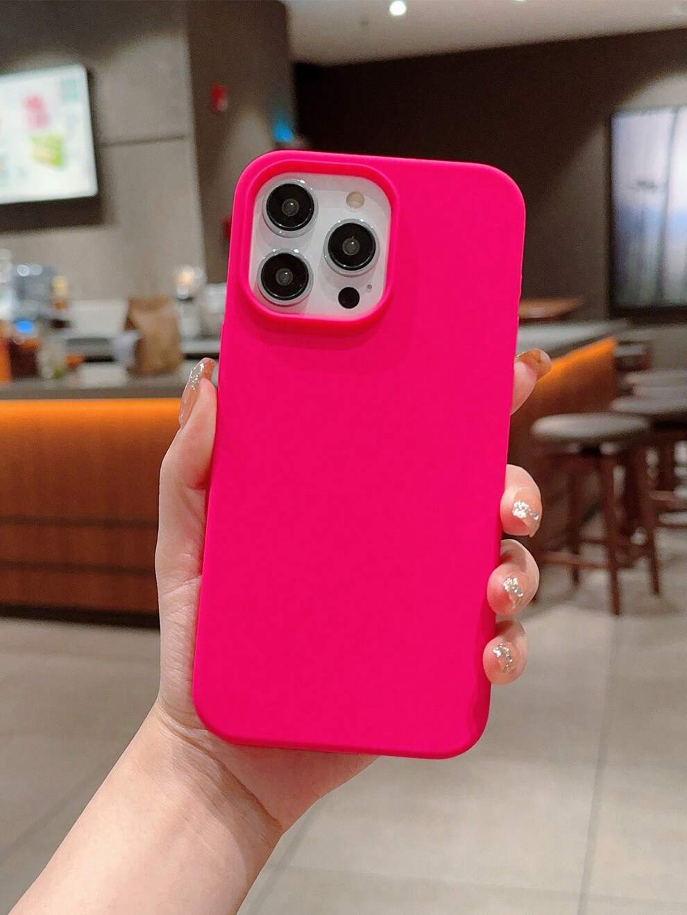 Liquid Silicone Full Coverage Case With Large Hole Compatible With IPhone