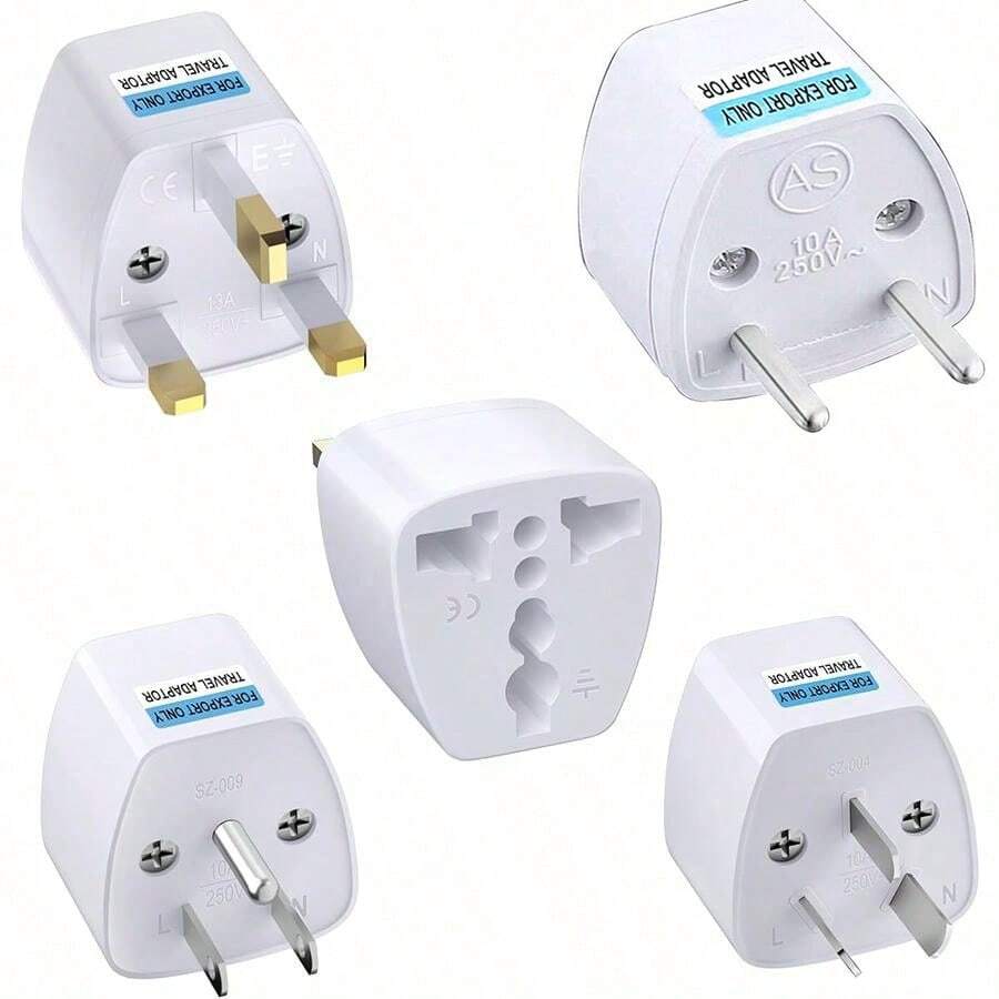 Worldwide Travel Adapter, Uk To Eu/Us/Au Plug Adapter, 2-Pin To 3-Pin Socket Converter Type B/C/G/I For Usa Uk Australia, 4 Pieces