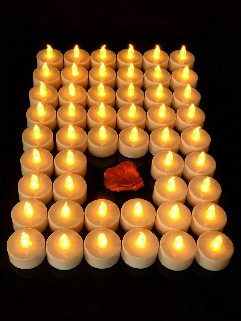 6/12/24pcs Flameless LED Tea Lights, Powered By Battery, Over 200 Hours Long Lasting Flickering Electric Fake Plastic Candle Lights For Wishing And Table Decoration.