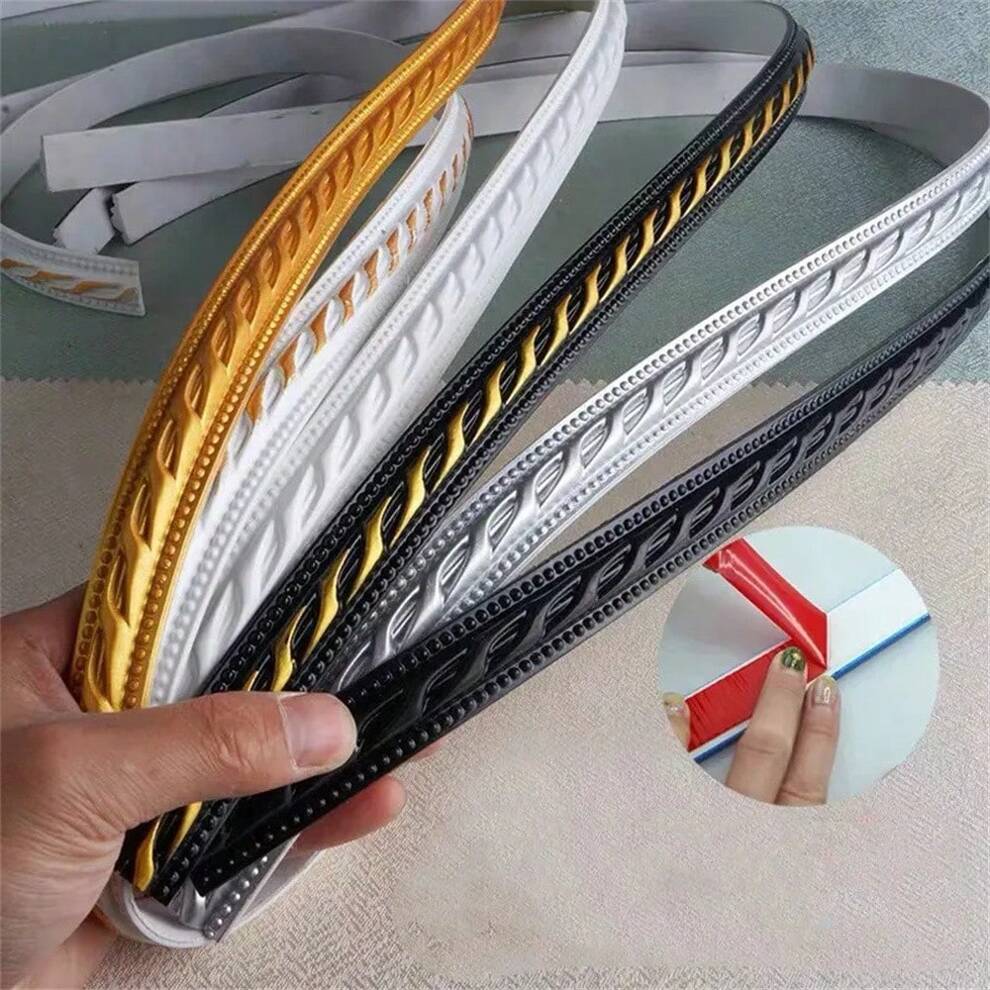 1m PVC Home Decorative Self-Adhesive Soft Line Ceiling & Floor Decoration Gap Strip Wall Molding 3D Sticker