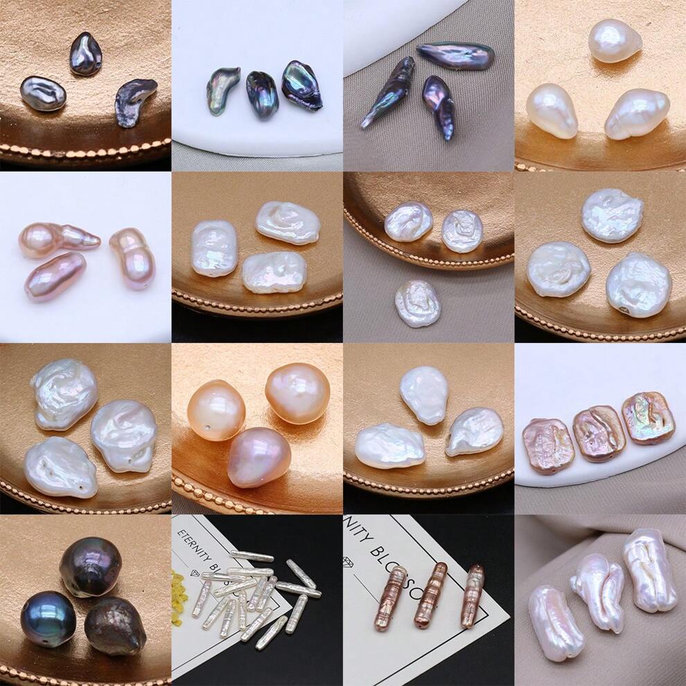 3pcs/Set Natural Freshwater Pearl Irregular Loose Bead Baroque Pearl Charms For DIY Women Men Necklace Earring Jewelry Making Crafts Accessories