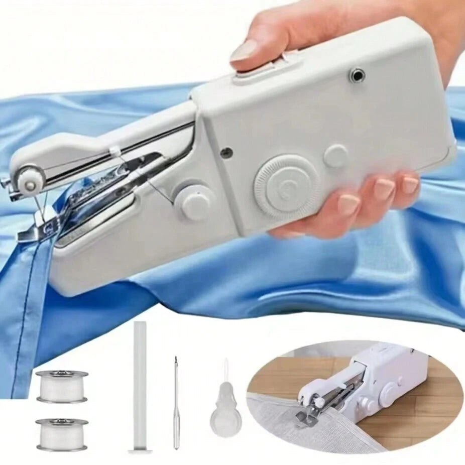 1PC Handheld Sewing Machine Mini Sewing Machines, Portable Sewing Machine Quick Handheld Stitch Tool For Fabric, Clothing - 2 Coils Color Random (Battery Not Included)