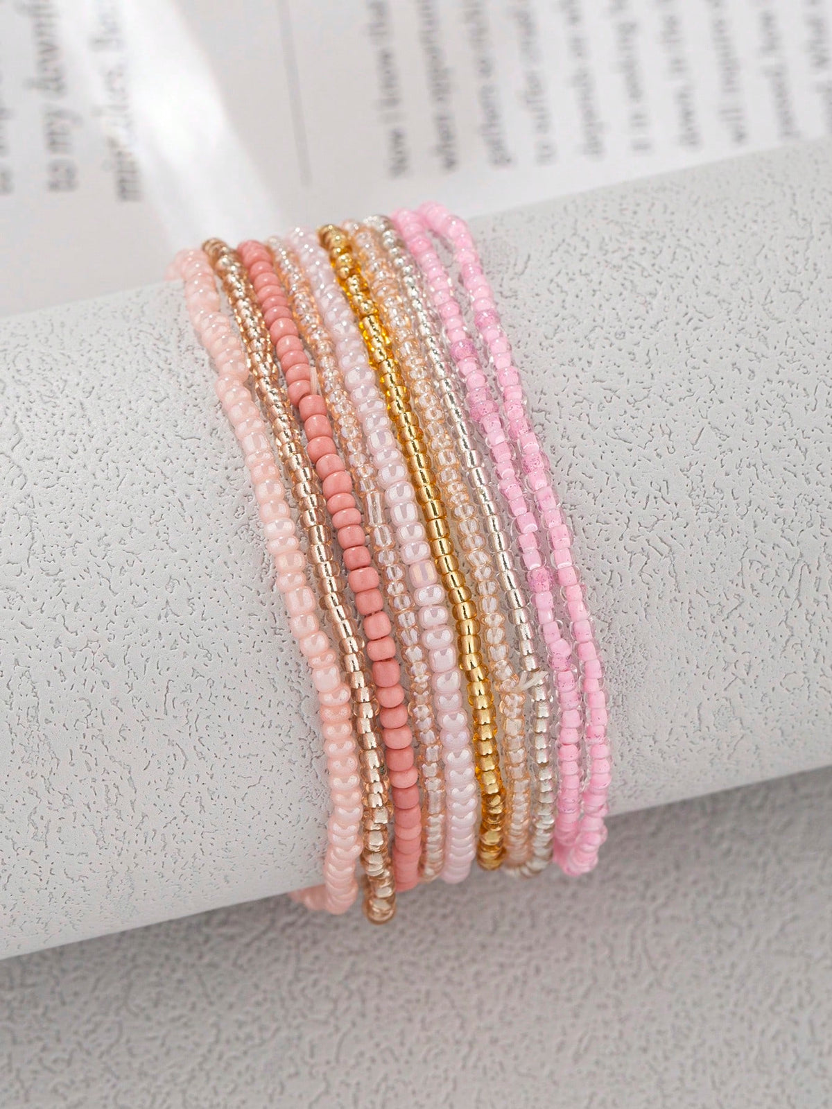 10pcs Bohemian Style Glass Beads Bracelet With Spring-Themed Colorful Elements