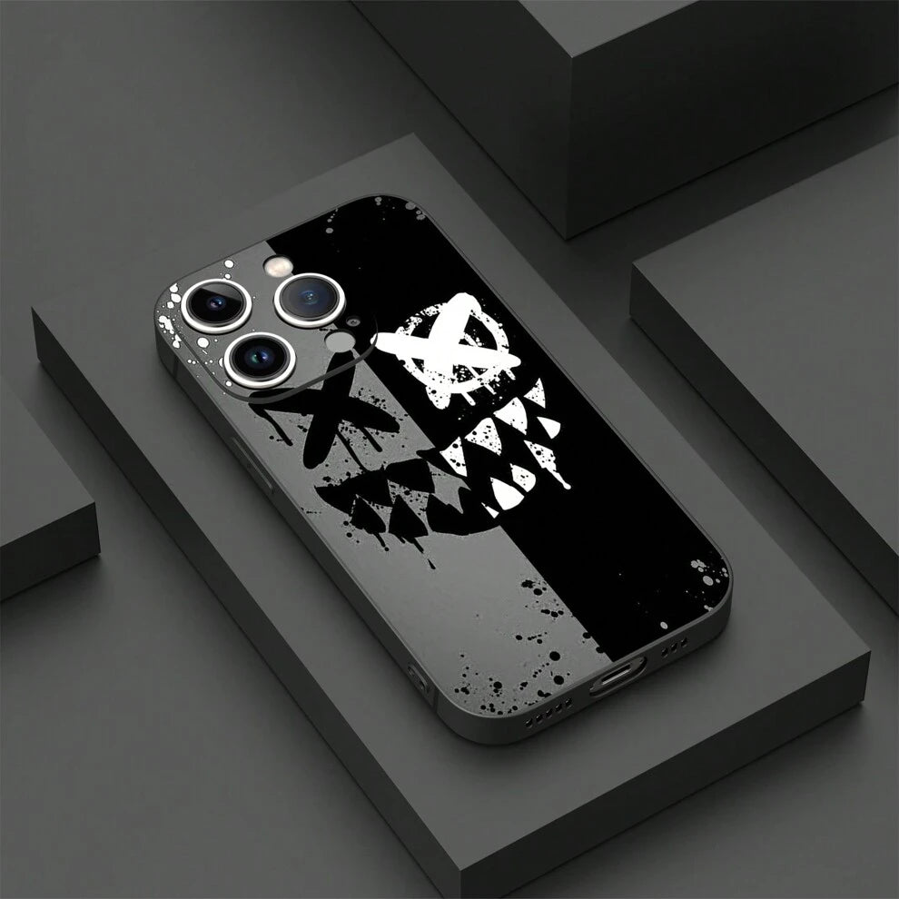 1pc Creative And Unique Ghost Face Phone Case: Liquid TPU Protective Cover Anti-Shock And Anti-Fall Compatible With Apple IPhone/Samsung/Redmi Note/VIVO/OPPO