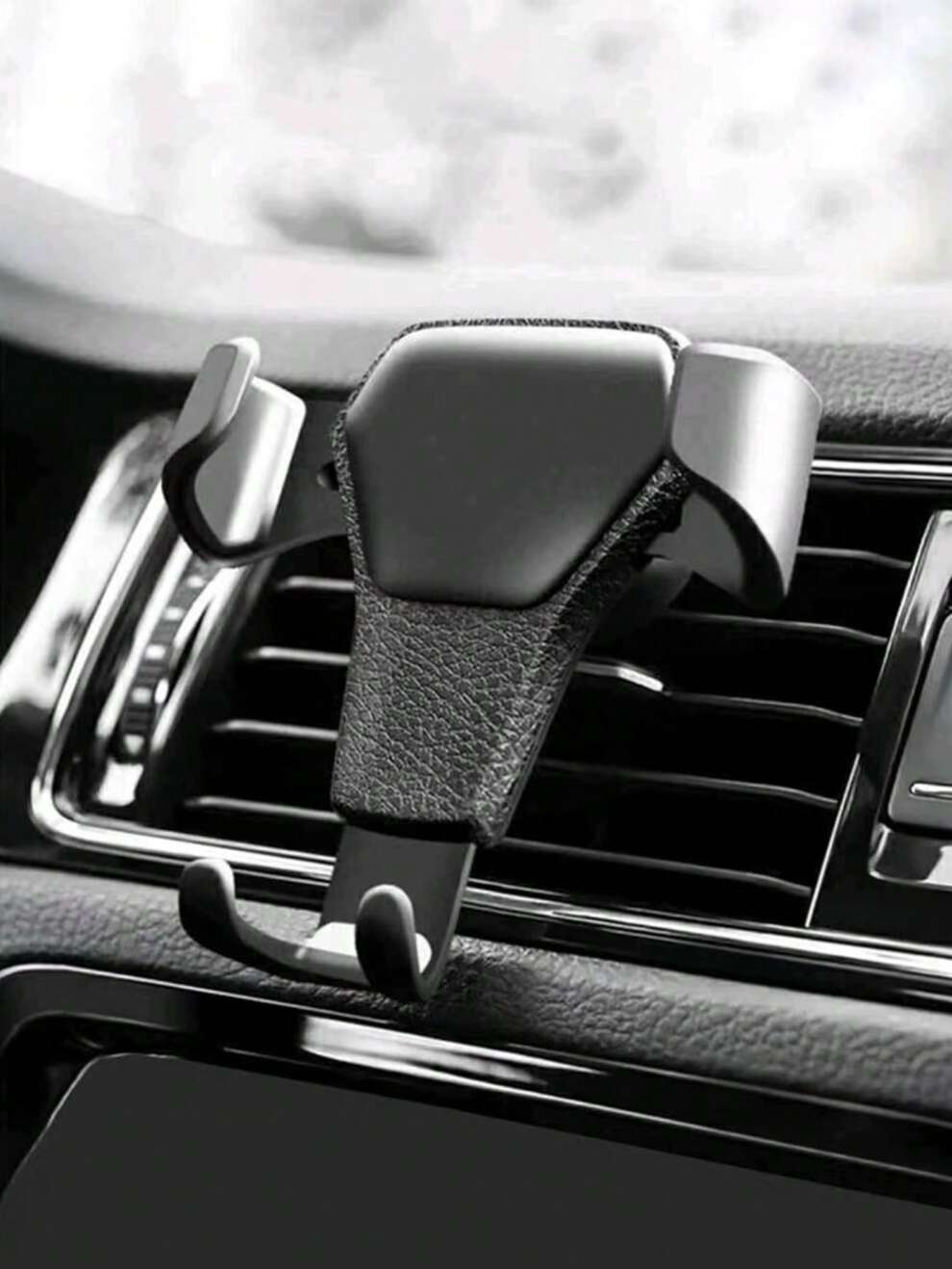 1pc Car Air Outlet Car Holder Multifunctional Mobile Phone Navigation Holder Gravity Car Phone Holder Leather Pattern Holder