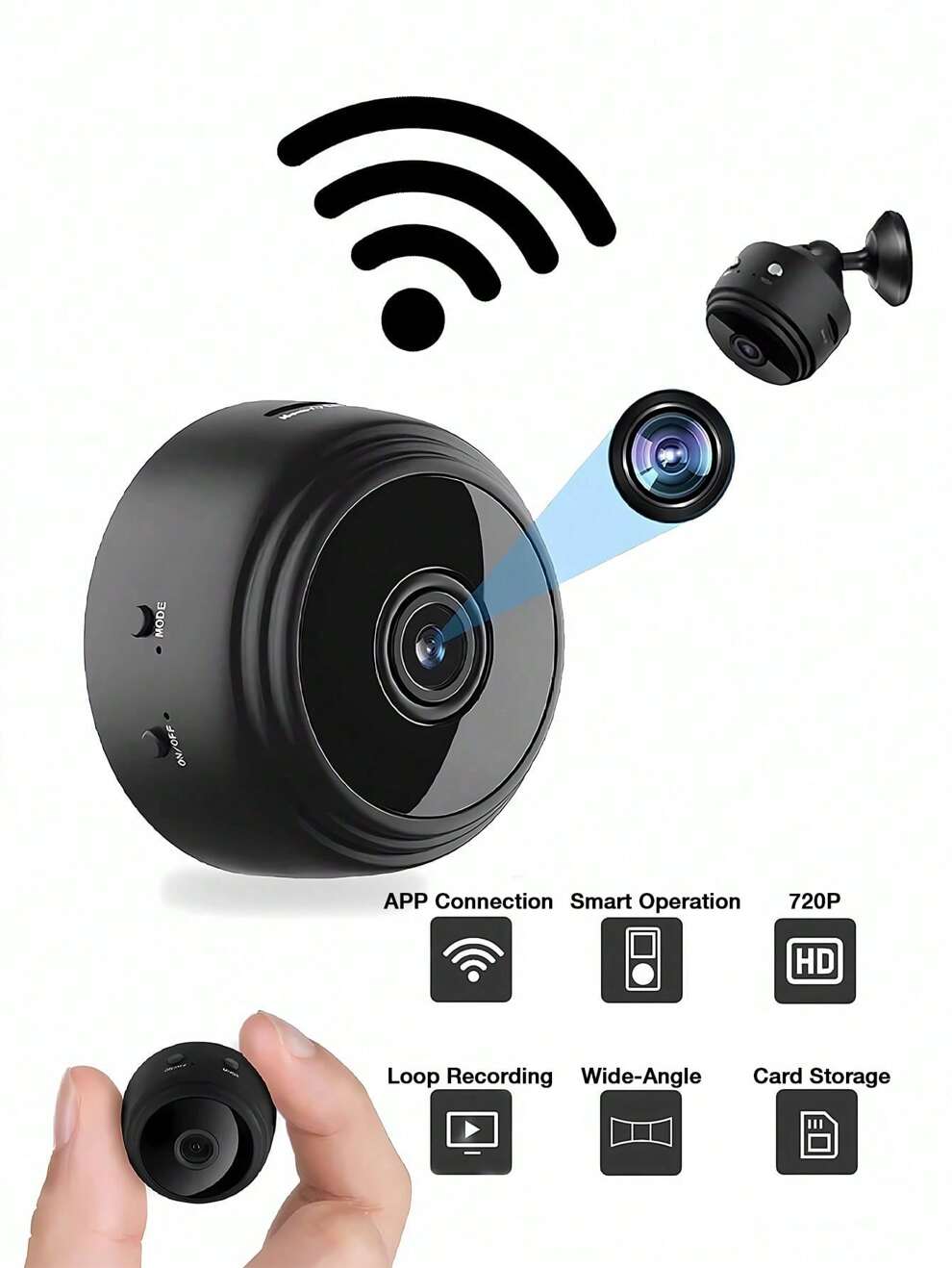 Home Security Camera, Baby Camera, 720P WiFi Camera For Pet/Nanny, With TF Card Slot And Cloud