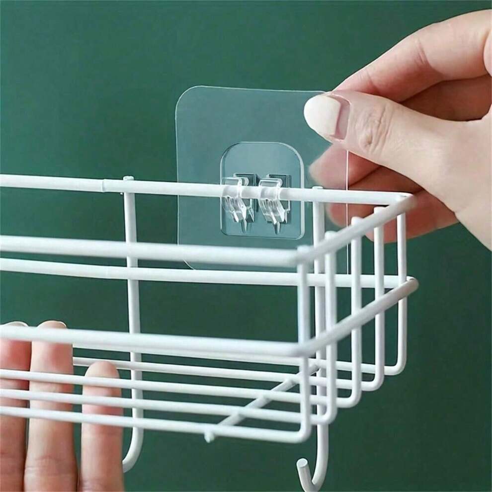 10pcs Wall-Mounted Transparent Adhesive Hooks, Water-Proof And Removable, For Hanging Storage Racks , Suitable For Family Storage And Organizing In The Kitchen, Bedroom, Bathroom, Office, Study