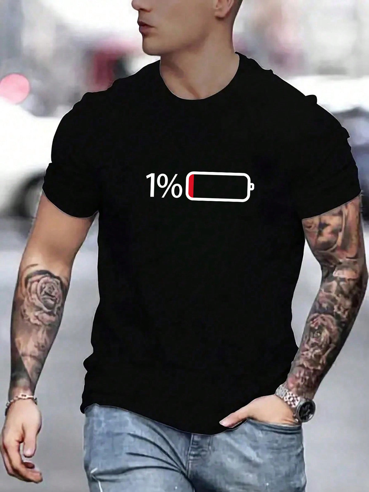 Men's Number Printed Short Sleeve T-Shirt