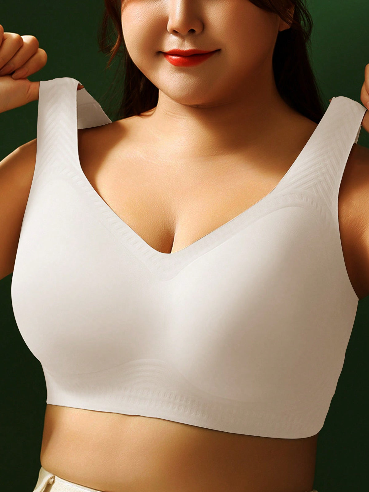 Plus Size Seamless Vest-Style Underwear For Women, Thin Cup To Make Large Chest Appear Smaller, Gather & Lift Upside And Prevent Sagging, Thin Non-Wired Sports Sleep Yoga Running Bra