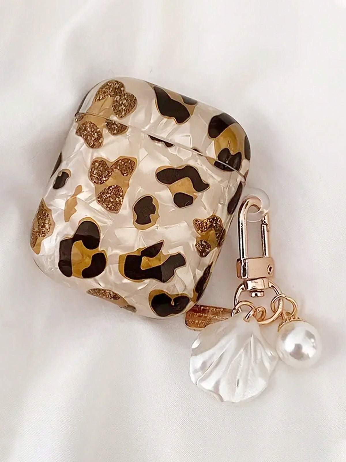 Leopard Pattern Protective Case With Hook Compatible With Apple AirPods Pro Wireless Earphones