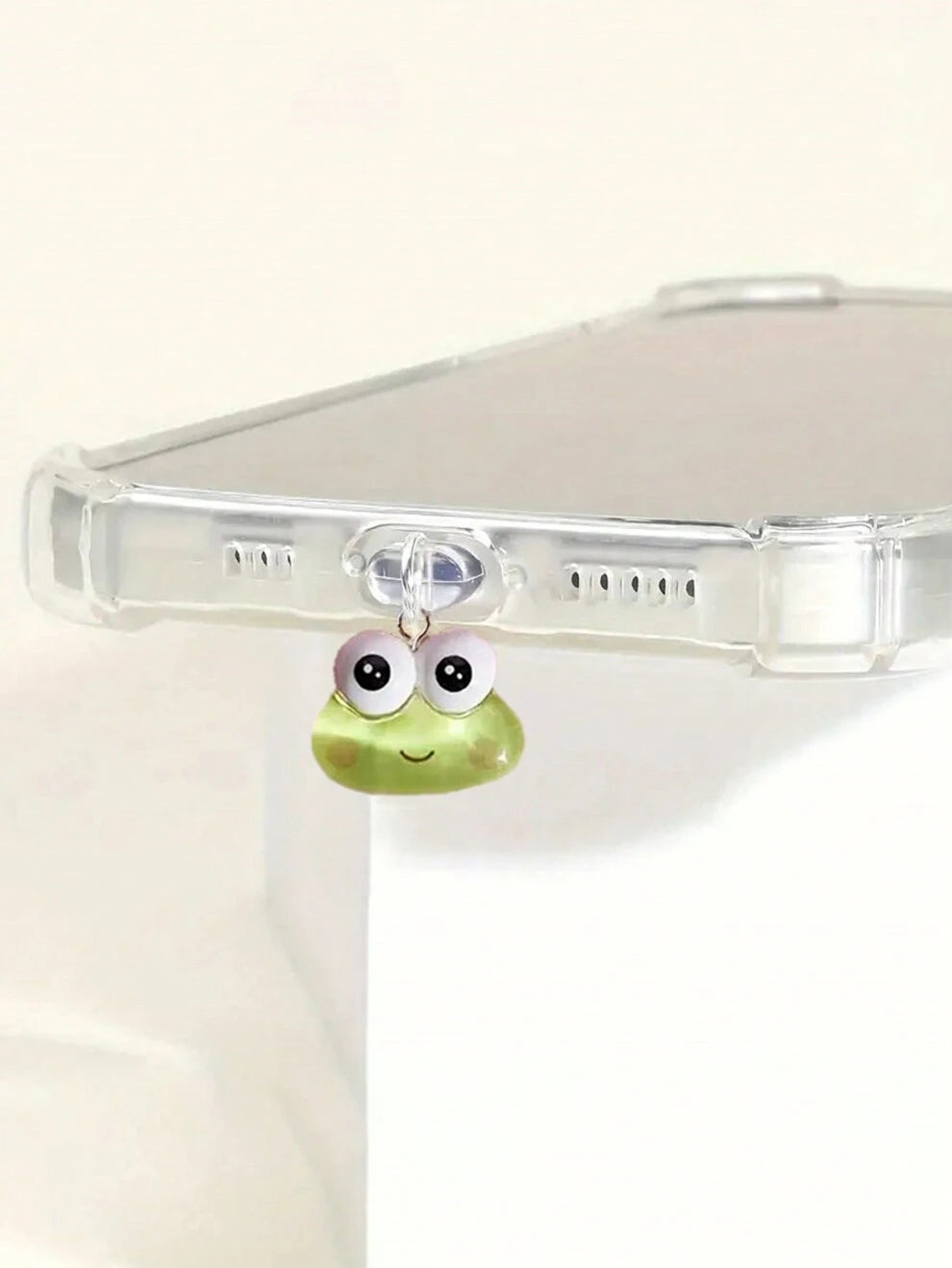 1pc Frog Dust Plug Decor For Phone Charging Port, Compatible With Type-C/Lightning Port