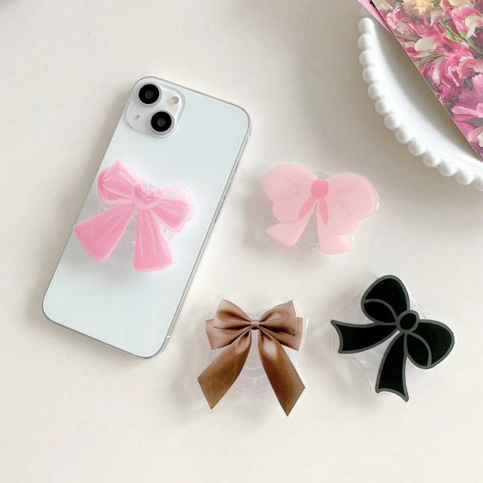 Cute And Fresh Bowknot Style Phone Holder, Inflatable Bracket Compatible With IPhone, Samsung, Xiaomi And Other Toy Tablets, Retractable And Foldable Stand