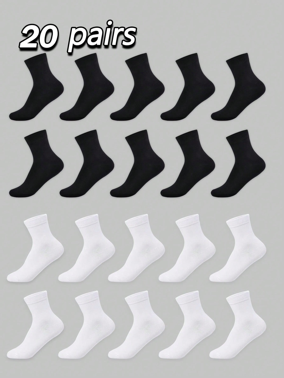 20 Pairs Of Women's Crew Socks,Long Socks,White Socks,Women Socks,Cute Socks,Girls Socks,Short Socks, That Absorb Moisture And Sweat, Are Soft, Breathable, And Have Anti Slip Threads. Painted Pattern