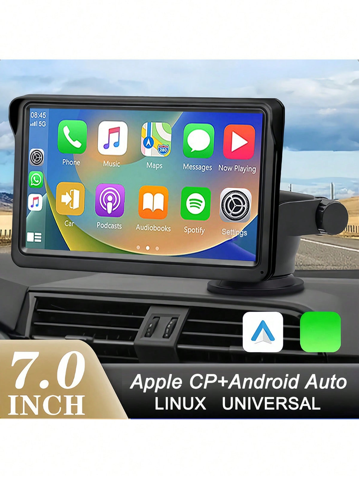 7-Inch Wireless CarPlay & Android Auto, Car Radio Multimedia Video Player, Portable GPS Navigation High-Definition Touch Screen, FM Audio Player, With USB AUX, Mirrorlink, Support Car Rear View Camera