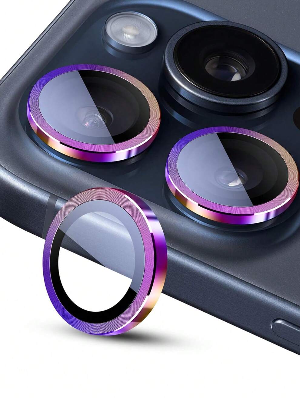 3pcs Compatible Apple Model, Compatible With Iphone 15 Pro Max, Colorful High Definition Lens Film, Lens Stickers, Lens Cap, Lens Protection Ring, Compatible With Iphone 11/12/13/14/15 Series