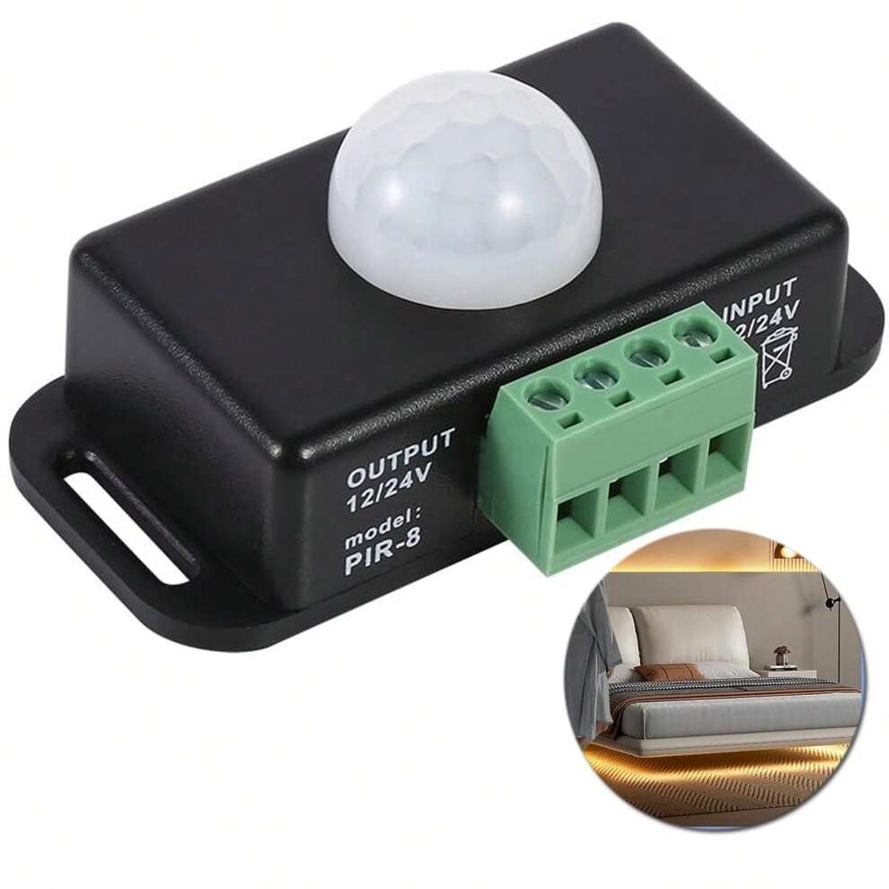 12 V 24 V PIR Sensor Adjustable LED C Black Infrared Motion Detector Body Motion Sensing Light Switch PIR Controller With Embedded PIR Probes For Flexible LED Strip Lights