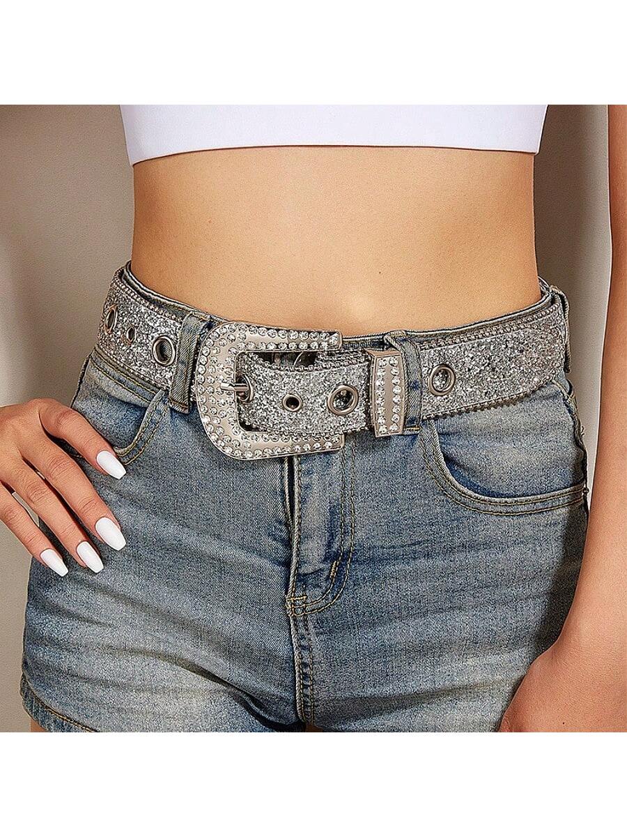 1pc Y2K Style Women Western Short And Stout Waist Belt With Dopamine Star And Shiny Stars Decoration, Perfect For Daily And Party Wear Street