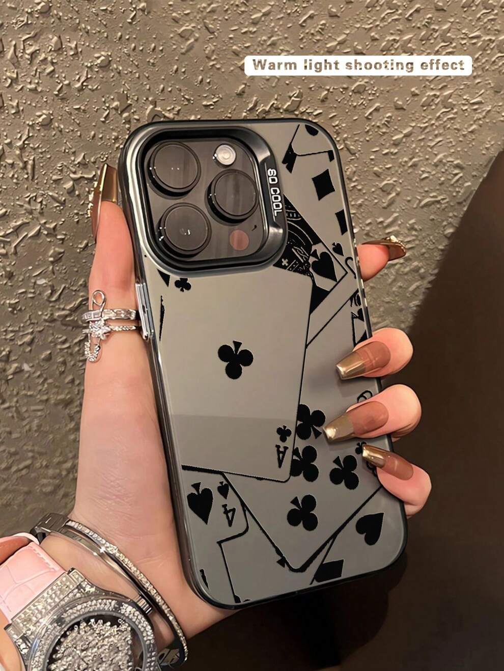 A Stylish Poker Printed Anti-Fall Phone Case Compatible With IPhone 11 12 13 14 11ProMax 12ProMax 13ProMax 14ProMax XR 15 15PRO 15PROMAX And Samsung Series.