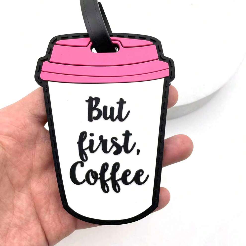 1pc Cute White Coffee Cup Luggage Tag Travel Essential To Prevent Loss For Adults Travel Essentials For Travel Backpack Travel Bag Luggage Suitcase Travel Gear Back To School