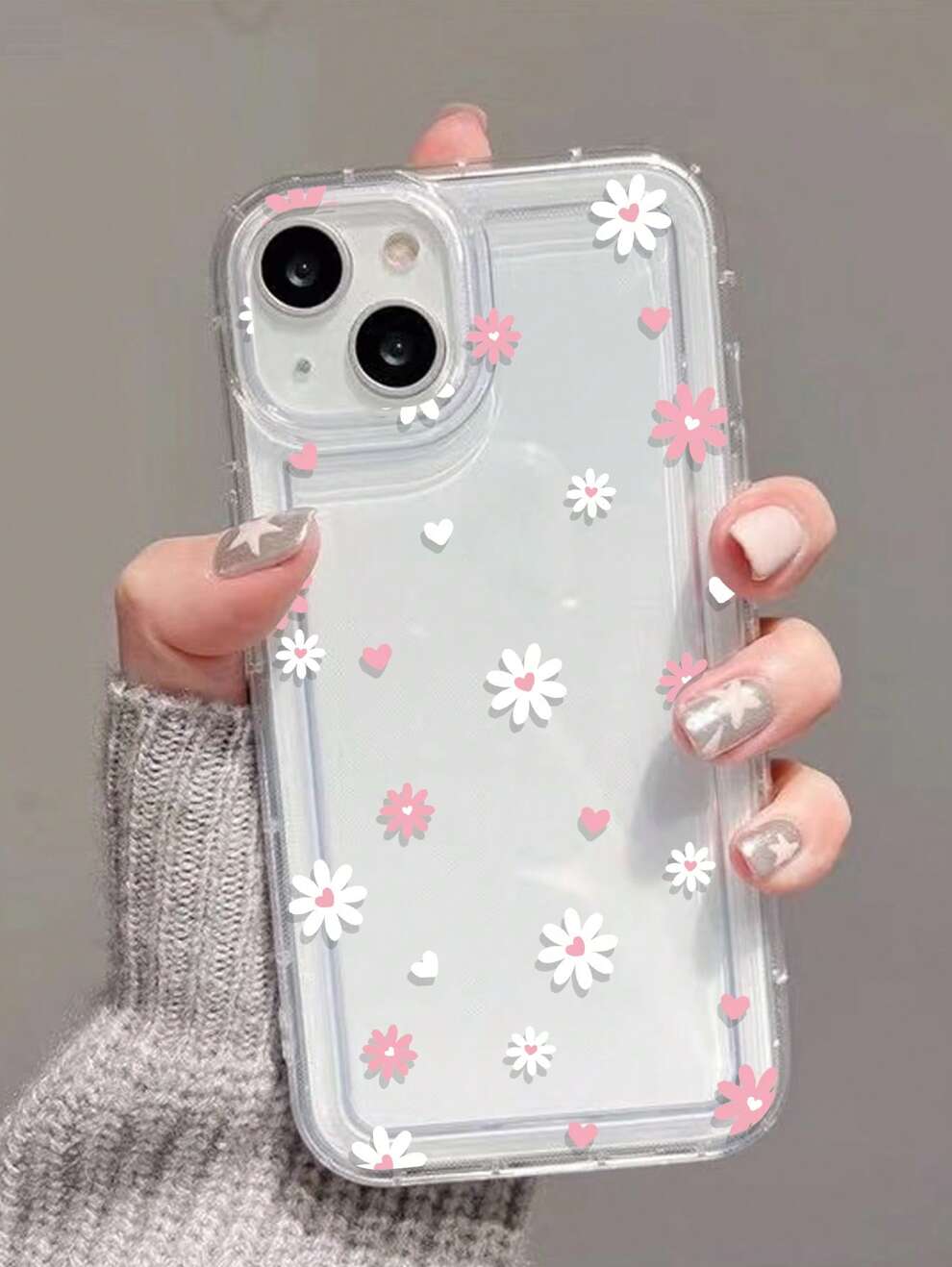 Flower Summer Floral Flowers Print Clear Case Compatible With Compatible With Iphone11/12/13/14/15/15pro/15 Plus/15 Promax/7plus/8plus/X/Xs Max/Xr/11pro/12pro/13pro/14pro/12mini/13mini/11promax/12prom