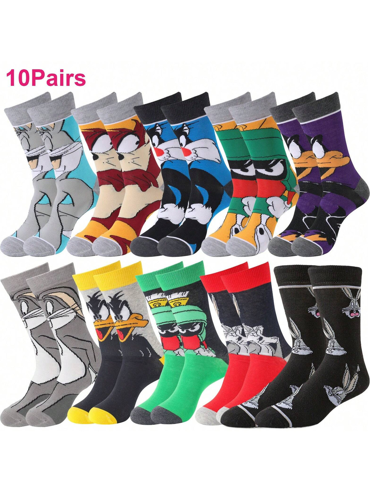 10Pairs  Anime Socks For Men Women Cartoon Movie Funny Novelty Socks