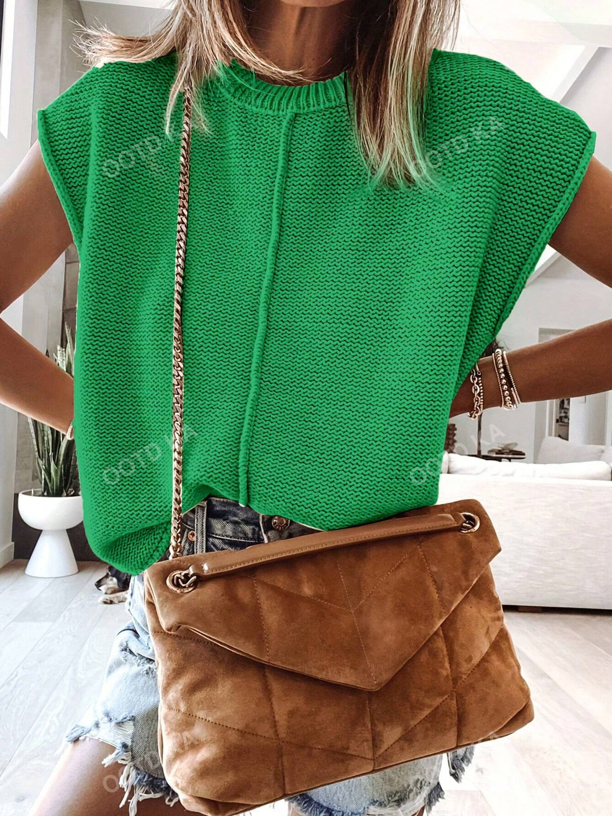 New Arrivals Women Casual Solid Color Round Neck Pullover Sweater