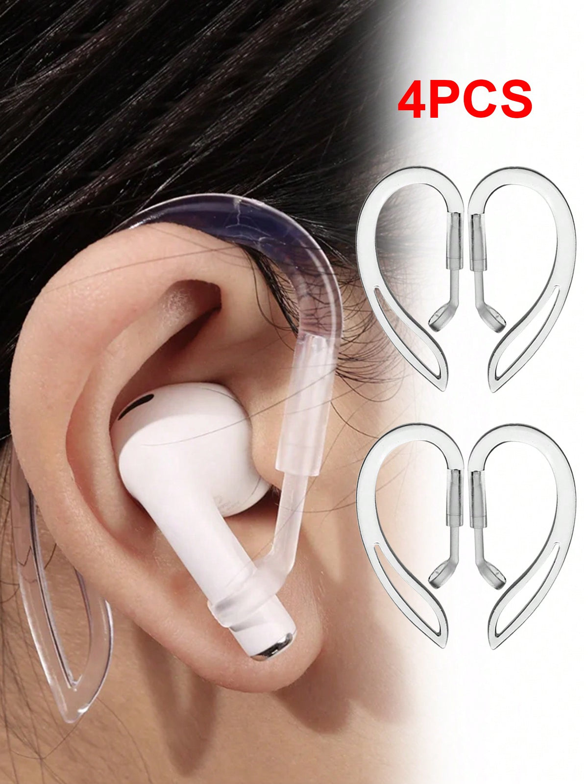 4pcs Airpods Ear Hooks Wireless Earphones Anti-Drop Anti-Lost Hanging Buckle 6mm Ear Hook