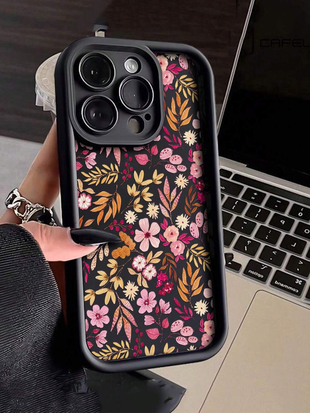 1pc Thickened Anti-Fall Flower Printed Phone Case Compatible With Apple And Samsung Phones