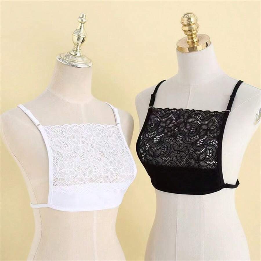 1pc Black And White Anti-Emptied Chest Lace False Collar Decor Bra Accessories